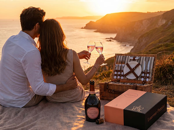 Laurent-Perrier Rosé with Flutes