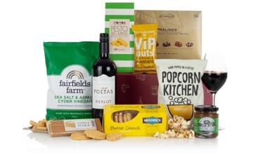 Snacks Hamper with Red Wine