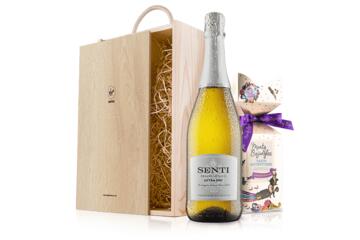 Prosecco and Chocolates in Wooden Gift Box