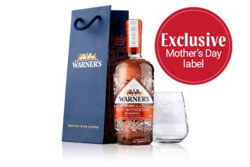 Warner’s Rhubarb Mother’s Day Gin with Branded Glass In Gift Bag