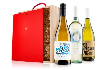 Best Sellers White Wine Trio in Wooden Gift Box
