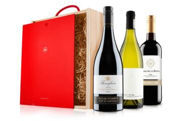 Connoisseurs Mixed Wine Trio in Wooden Gift Box
