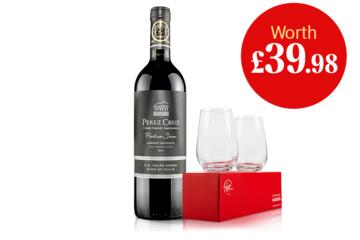 Perez Cruz Piedra Seca Cabernet Sauvignon plus Glasses