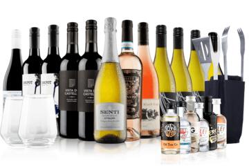 The Ultimate BBQ Mixed Wine Case with Spirits and Utensils