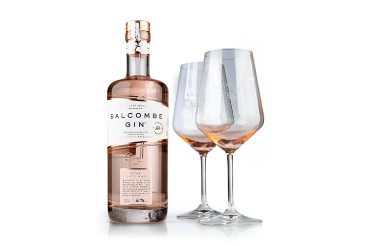 Salcombe Sainte Marie Rose Gin + 2 FREE Branded Gin Glasses