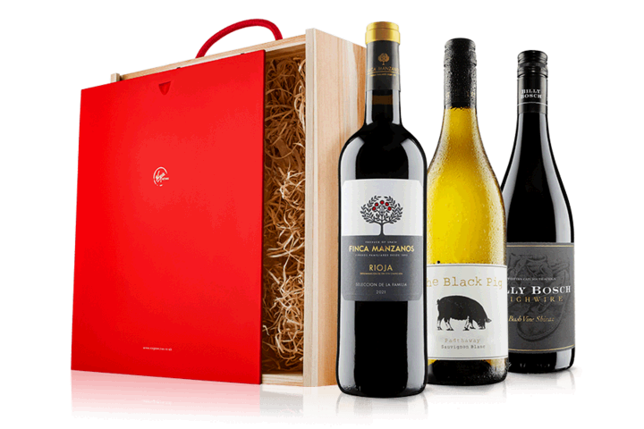 Customer Favourites Mixed Wine Trio in Wooden Gift Box