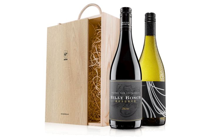 Classic Christmas Wine Duo in Wooden Gift Box