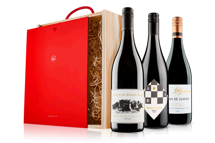 Best Sellers Red Wine Trio in Wooden Gift Box