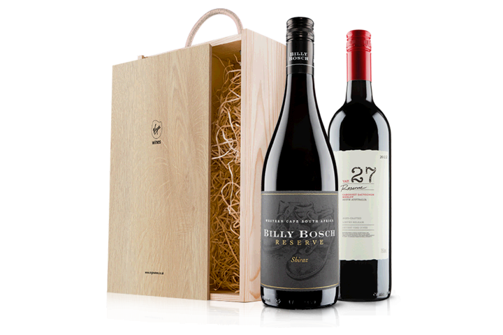 Classic Red Wine Duo in Wooden Gift Box