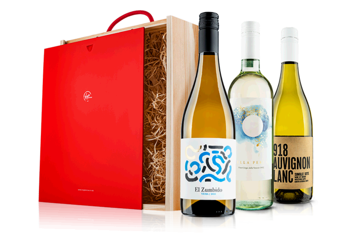 Best Sellers White Wine Trio in Wooden Gift Box