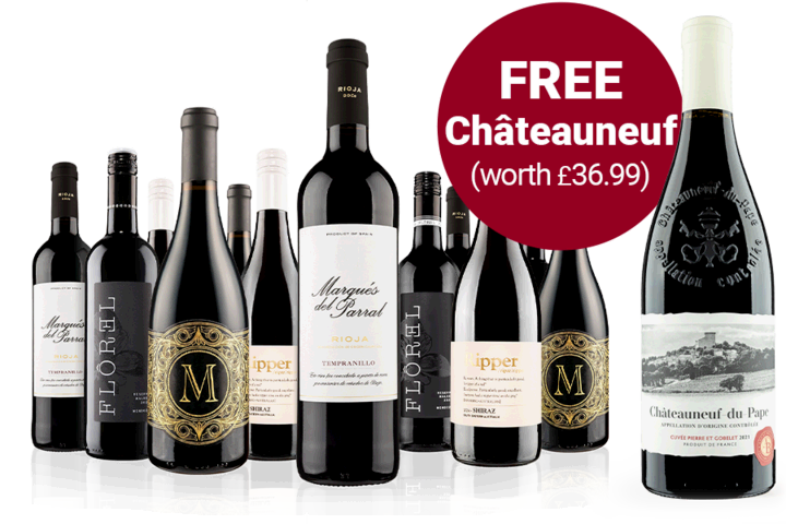 The Best of Virgin Wines Red Case plus FREE Chateauneuf-du-Pape
