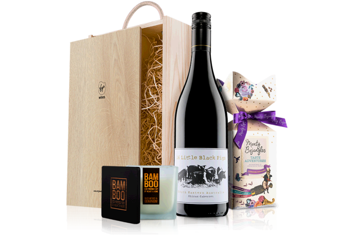 Mum's Night In with Red Wine in Wooden Gift Box