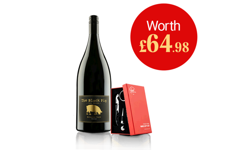 The Black Pig The Prize McLaren Vale Shiraz Magnum and Accessories Set