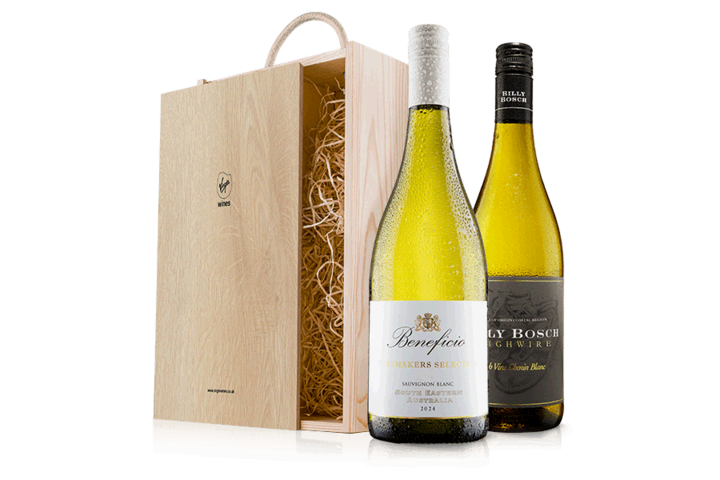 Classic White Wine Duo in Wooden Gift Box