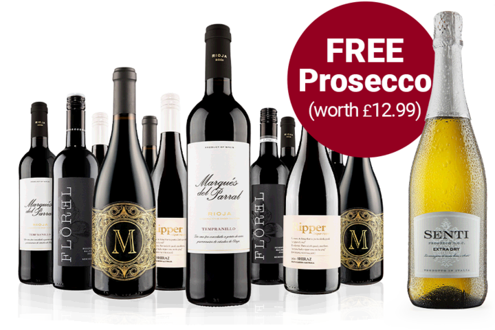 The Best of Virgin Wines Red Case plus FREE Prosecco