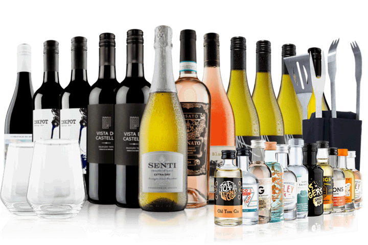 The Ultimate BBQ Mixed Wine Case with Spirits and Utensils