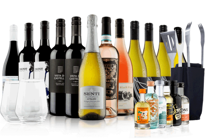 The Ultimate BBQ Mixed Wine Case with Spirits and Utensils